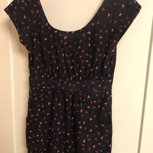 Super cute bird pattern 90s style dress